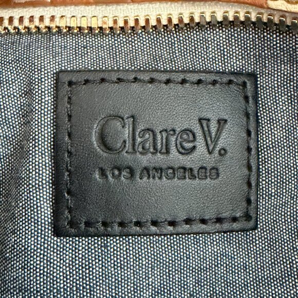 CLARE V GRANDE FANNY BAG TAN CREAM CHECKER - Picture 5 of 5